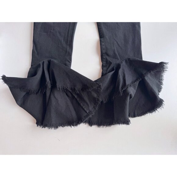 CITIZENS OF HUMANITY Drew Flounce Hem Black High Rise Cropped Jeans, Size 28 - Picture 12 of 16